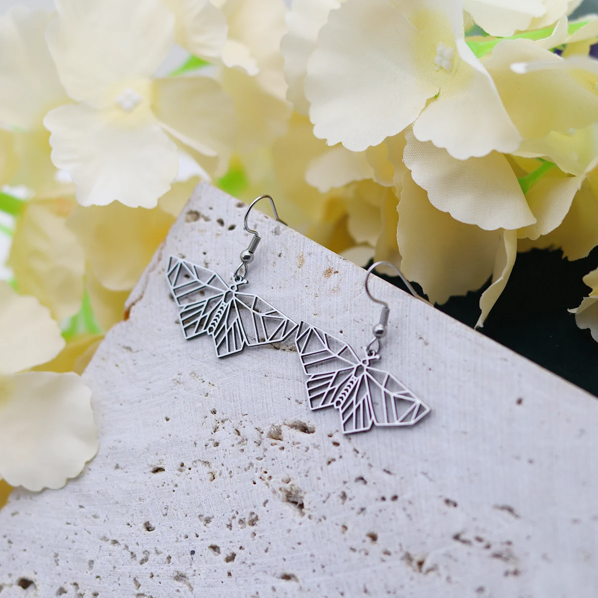 Kinitial Vintage Hollow-out Butterfly Pendant Earrings Bohemian Moth Ear Hooks Jewelry Accessory Gifts For Women Girls