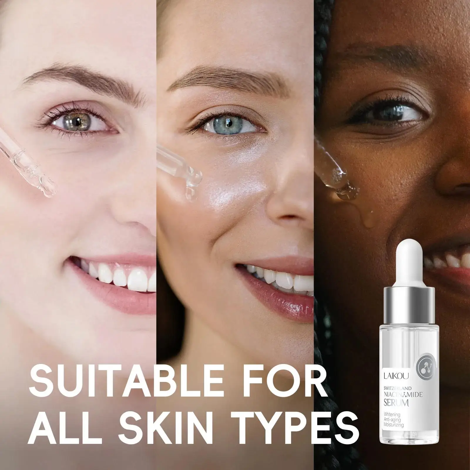 17ml Swiss Niacinamide Face Serum with Hyaluronic Acid for Anti Aging Whitening Moisturizing Hydrating Skin Care
