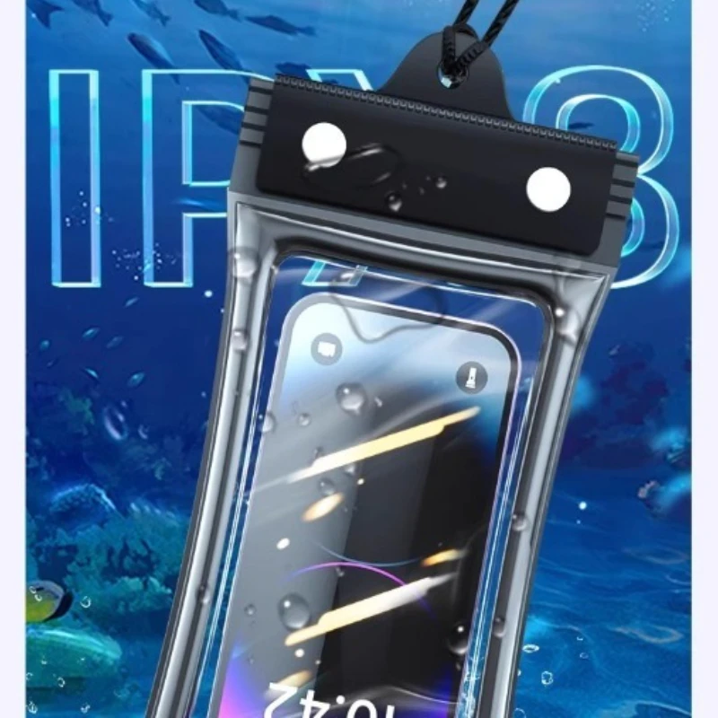 

Mobile phone waterproof bag, touch screen, transparent diving rainproof and dustproof mobile phone cover.
