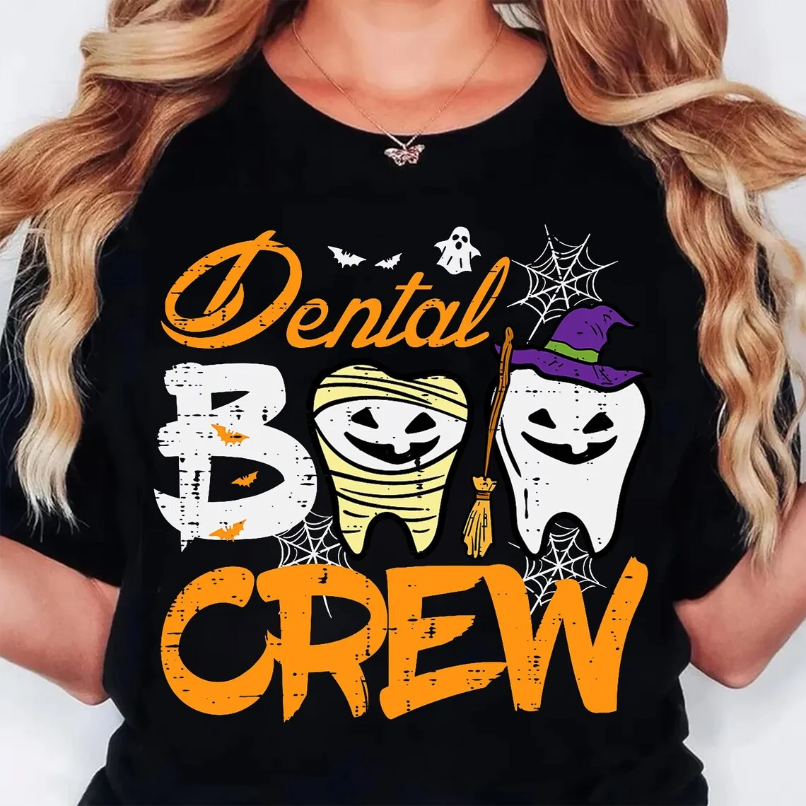 Dental Halloween T-shirt Funny Dentist Tooth T-shirts Women Manga Graphic O-Neck Tops Harajuku Tee Female Clothing Fashion Top