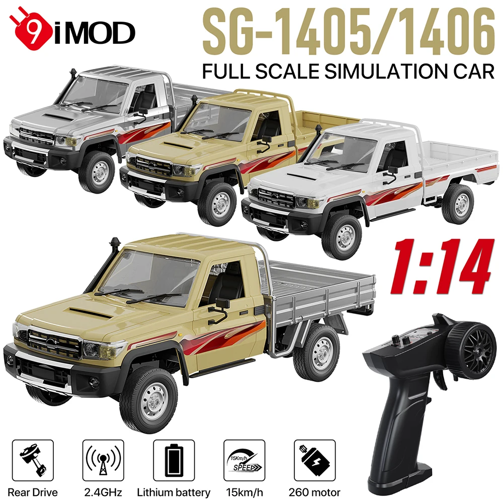

9IMOD SG-1405/1406 2,4G 1:14 RC Пикап 260 Двигатель 50 м Задний прямой привод RC Грузовик Модель автомобиля Взрослые дети Игрушки на открытом воздухе