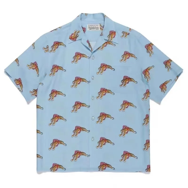 Y2K Trendy Multicolour WACKO MARIA Short Sleeve Shirt Japanese Harajuku Summer Brand Mens Womens Shirts