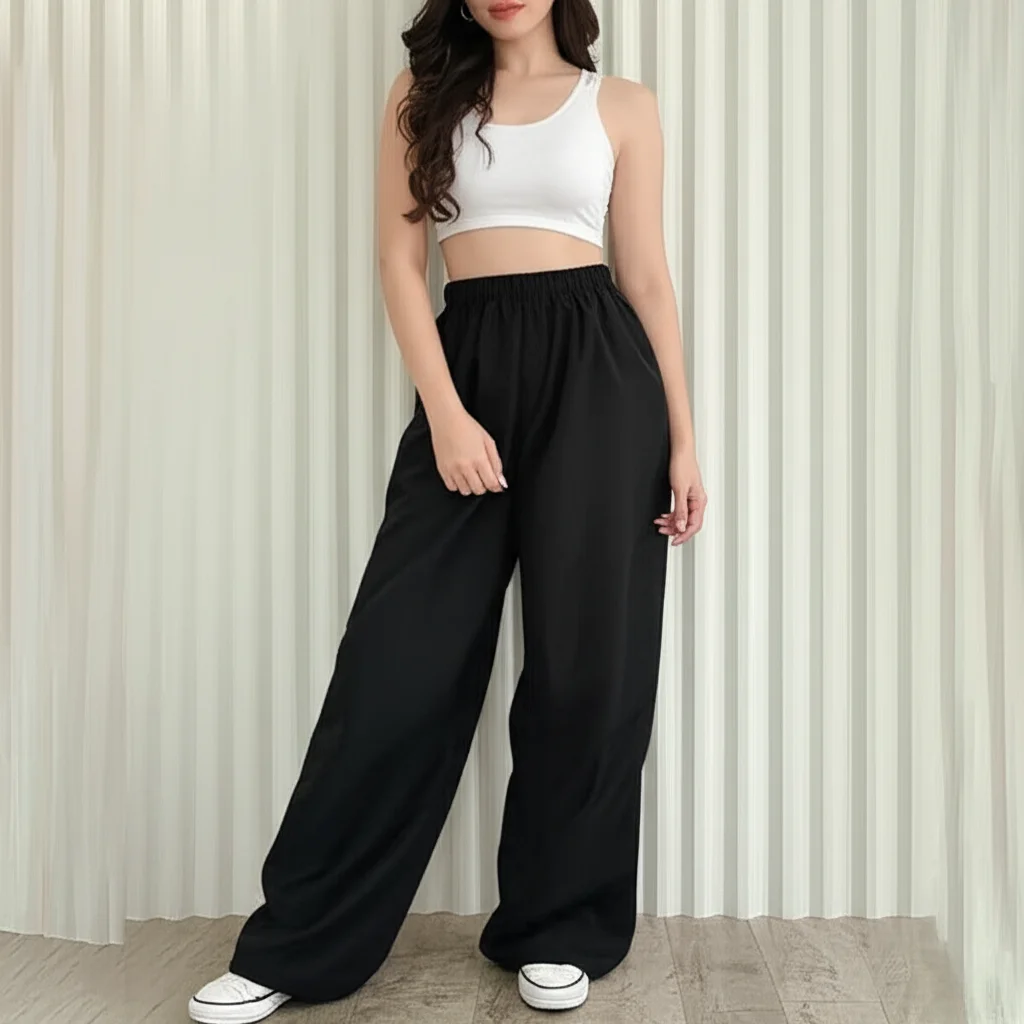 Damskie spodnie dresowe Harajuku z szerokimi nogawkami, oddychające spodnie sportowe na wiosnę i jesień 2025, luźne ubrania damskie w stylu streetwear, spodnie baggy.