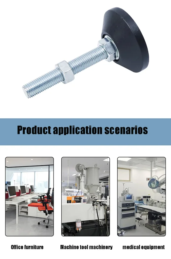1/2/4Pcs 헤비 듀티 조정 가능한 레벨링 피트 나일론 기계 풋 컵베이스 Dia D80 산업용 기계 용 미끄럼 방지 나사 패드