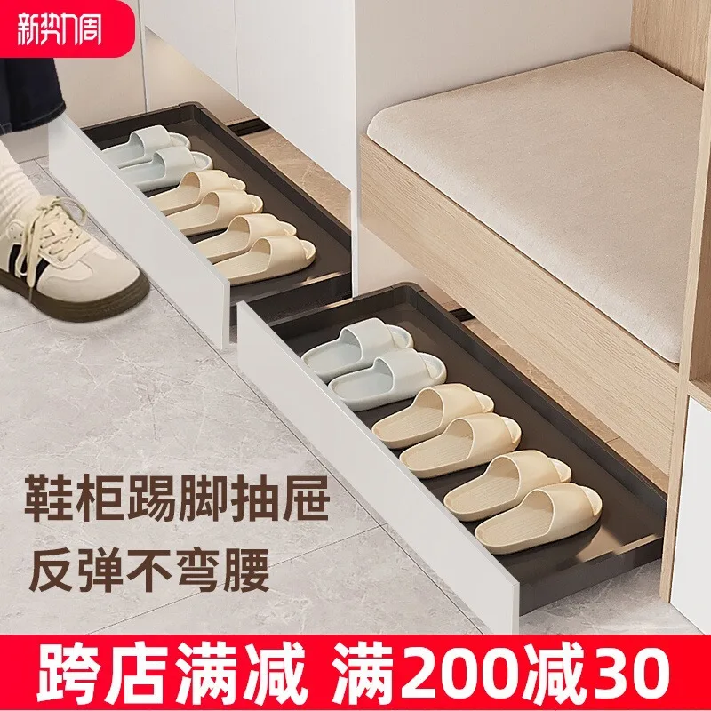Cabinet tray type push-pull rack home   storage drawer shallow cabinet deepening  basket
