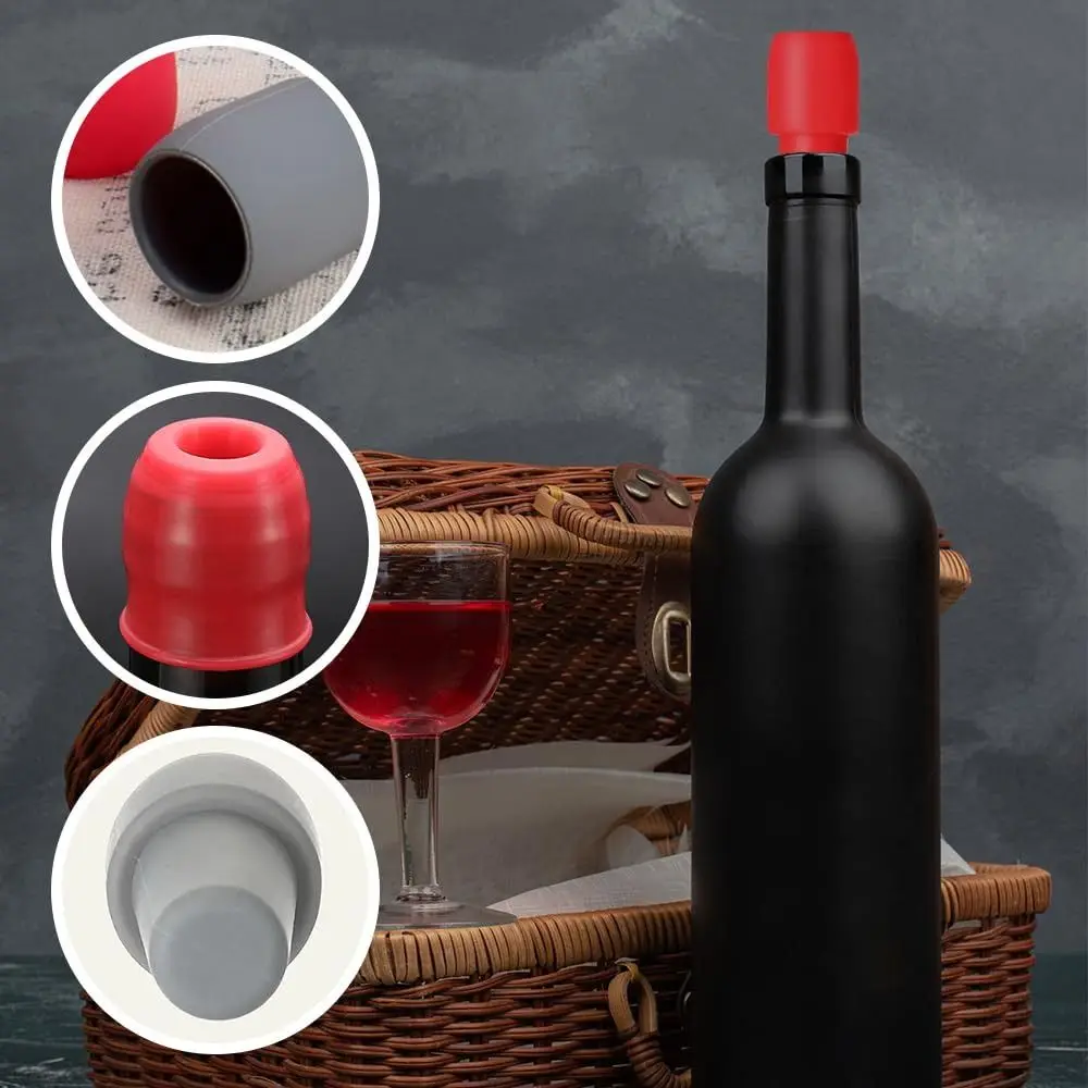 Convenient Silicone Wine Bottle Stopper Reusable Sparkling Wine Bottle Stopper Red Wine Sealer Wine Tools Wine Sealer