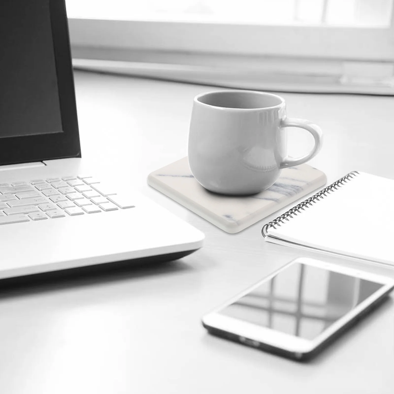 

1Set Square Diatomite Coasters Water Absorption Marbling Design for Home Hotel Kitchen Cup Mat Diatomite Coaster