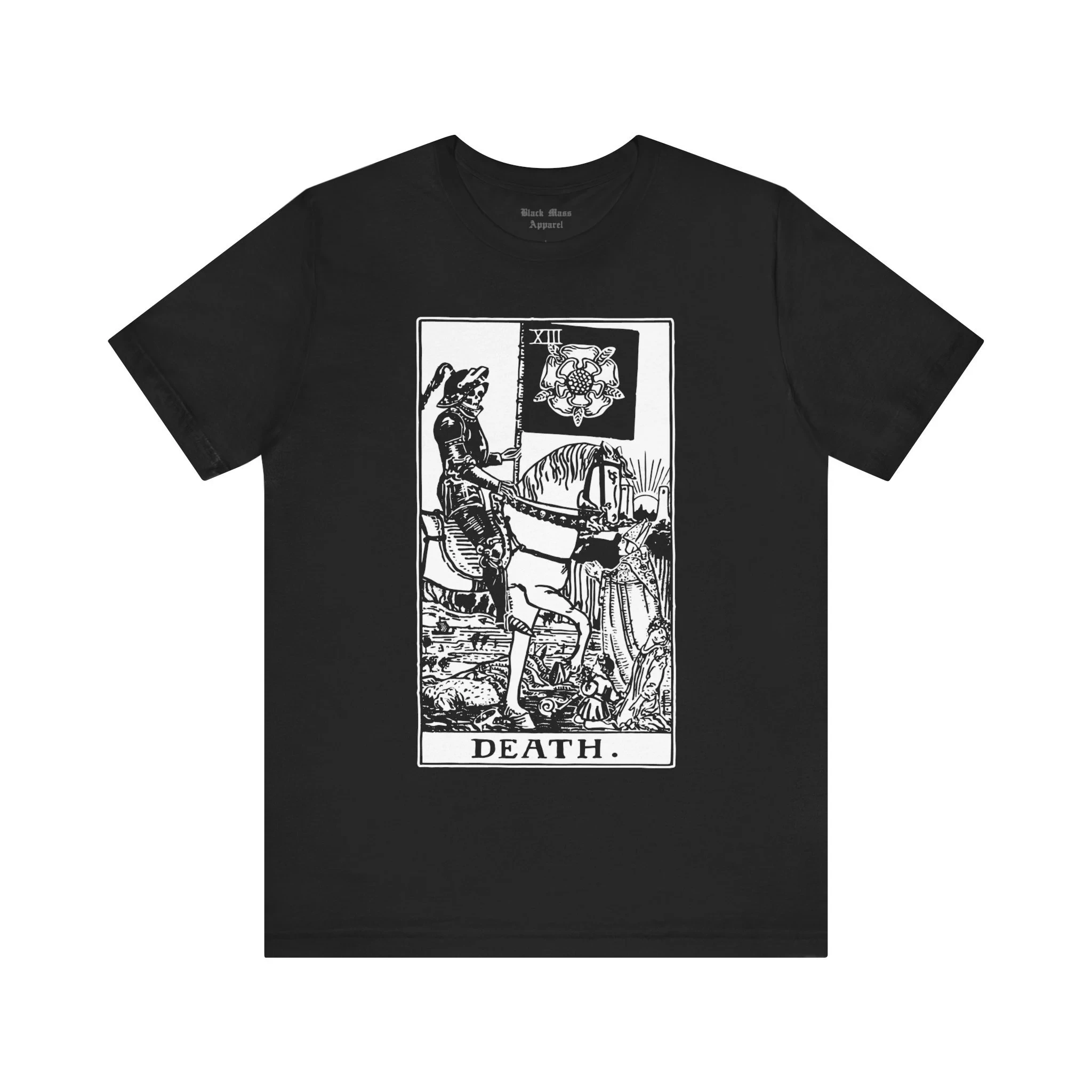 Death, Tarot Card T-shirt, Major Arcana, Occult Shirt, Vintage Art, Magic Tee Tarot Reading, Grim Reaper Jersey Short Sleeve Tee