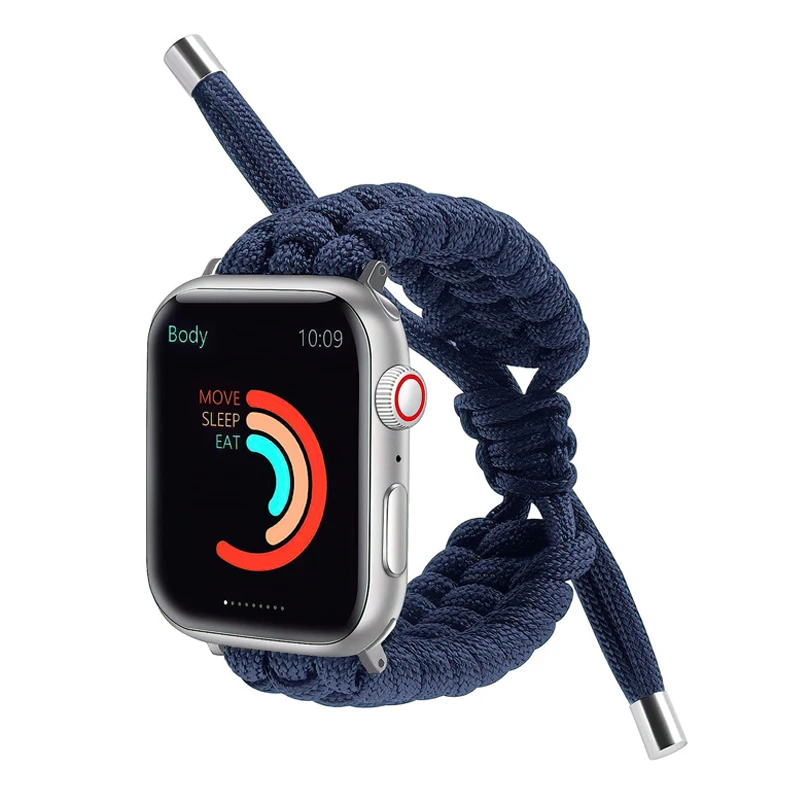 Nylon Woven Strap For Apple Watch Band 7 41mm 45mm Paracord Wrist Watch For iWatch SE654 40mm 44mm 38mm 42mm Sport Bracelet Band