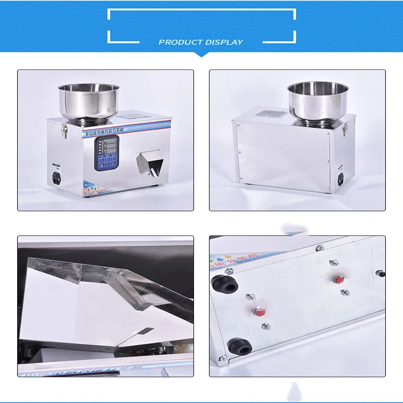 آلة تعبئة الجسيمات برطمان توابل القهوة من الفولاذ المقاوم للصدأ شبه أوتوماتيكية، آلة تعبئة مسحوق الحبيبات