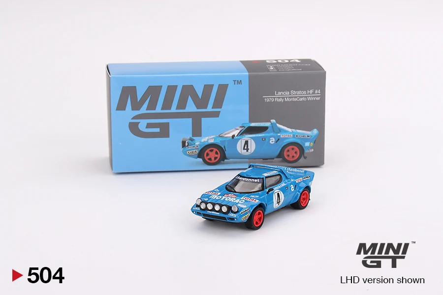 

MINIGT 1:64 Lancia Stratos HF 1979 Rally MonteCarlo Winner #4 LHD MGT00504-CH Alloy Die Cast Sports Car Model Brinquedo Infantil