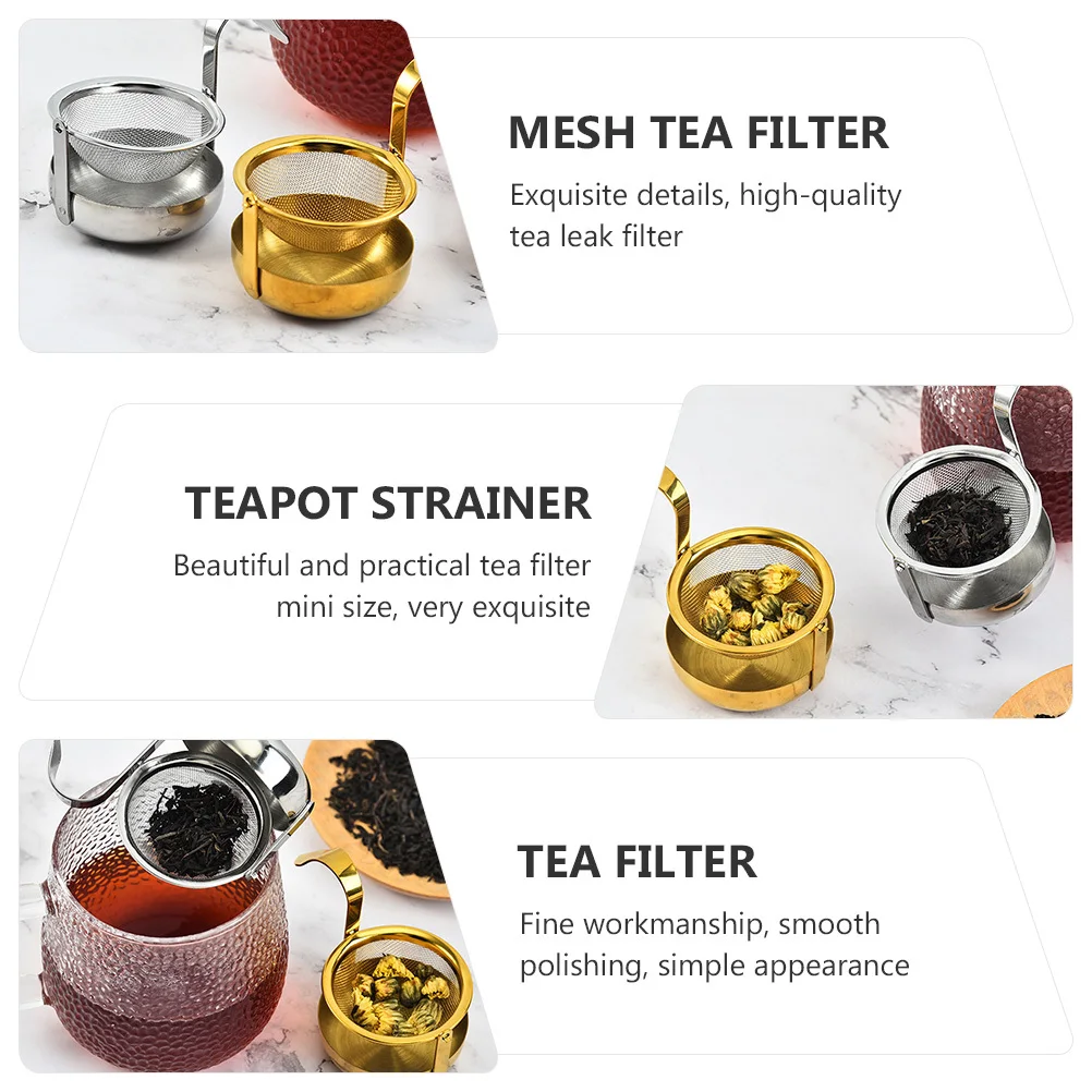 

1Pcs Stainless Steel Tea Strainer Fine Mesh Reusable Portable Tea Filter for Mug Teapot Strainer Teapot Filter
