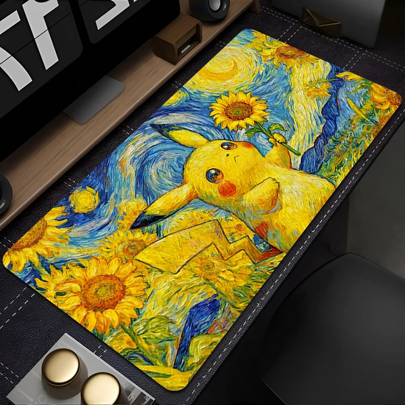 

Mouse Pad Cute HD Desk Pad Extended Gaming P-Pokemons P-Pikachus & G-gengar Keyboard Mats Gamer Anime Mousepad Table Pad