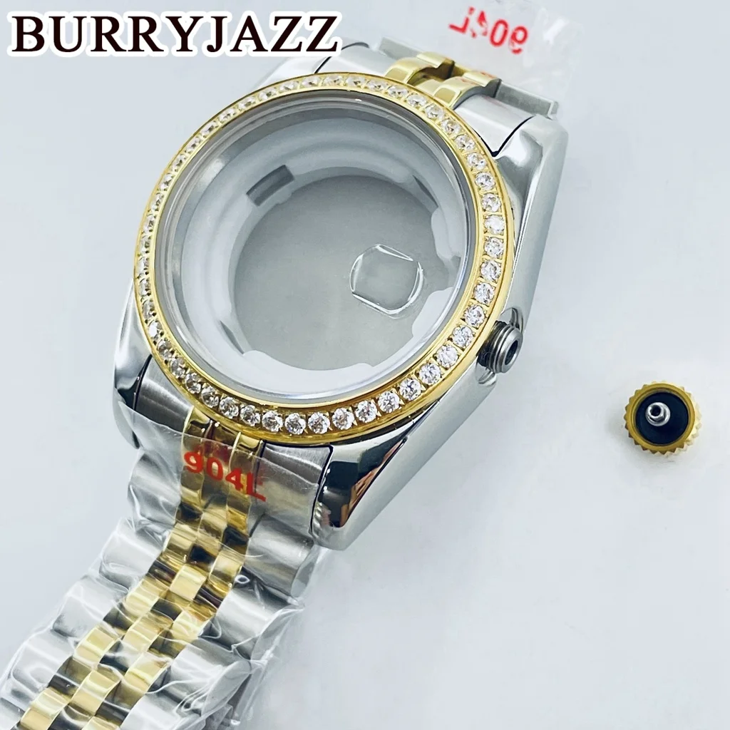 BURRYJAZZ 31 мм NH05 NH06 Серебро Золото Твердый корпус из нержавеющей стали с сапфировым стеклом и бриллиантами