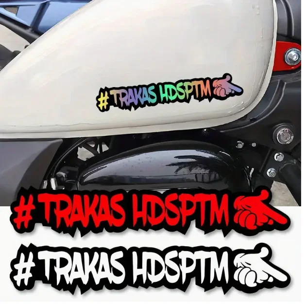 1 Fun Trakas Hdsptm Motorcycle Fuel Tank Side Panel Windshield Triangle Window Eyebrow Light Car Body Decoration Anti-Scratch Water-Resistant Sun-Resistant Sticker