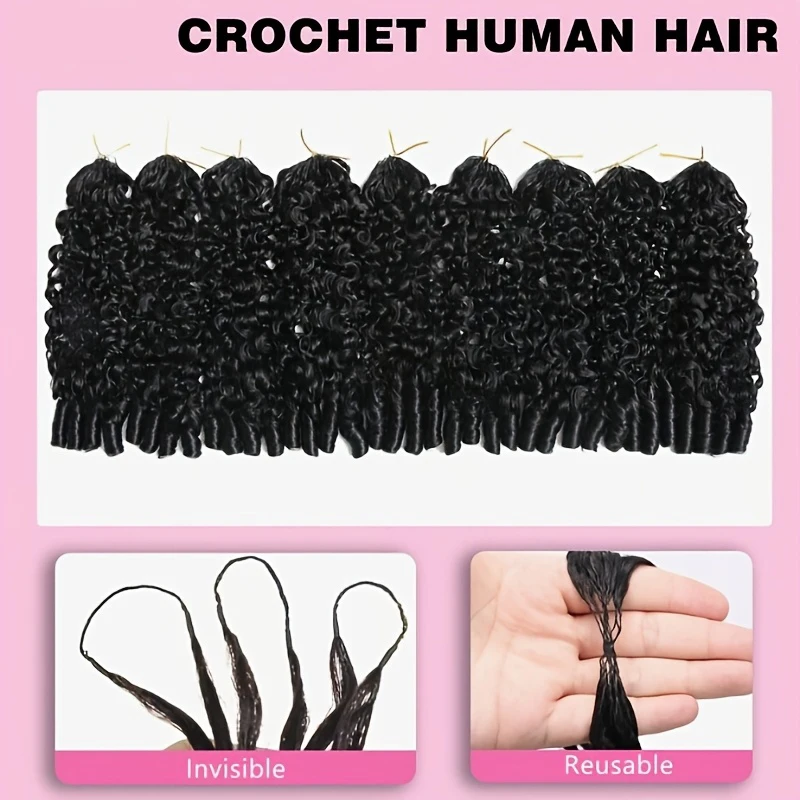 Burmese Curly Crochet Human Hair Pre Looped Feather For Black Women Pre Separated Pre Looped Knotless Burmese Curly Hair 10-30 inches For Braiding view 4