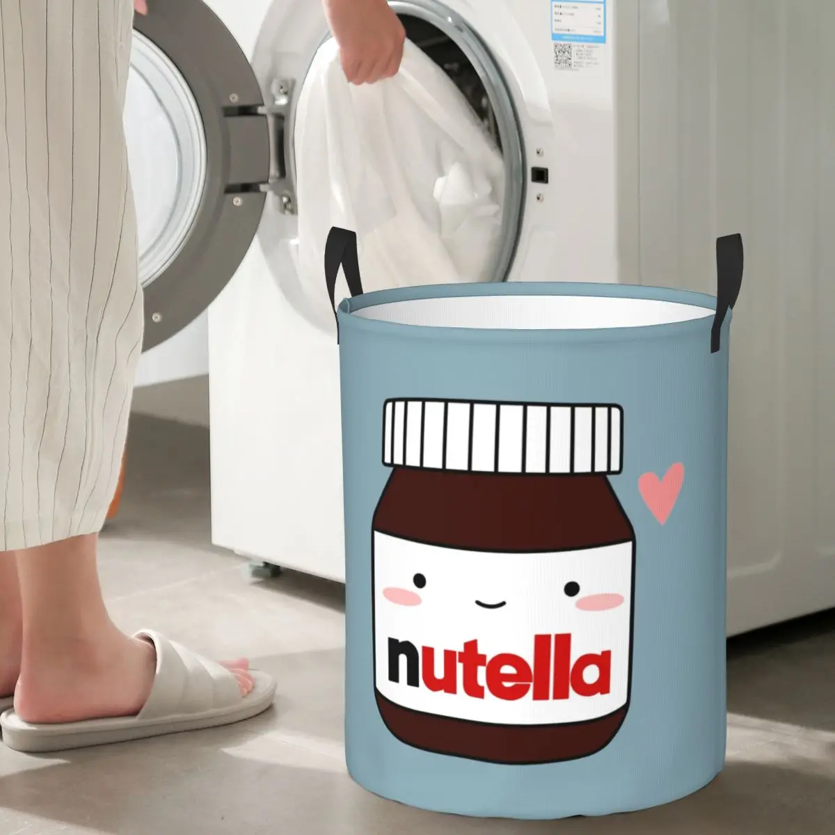 Lindo Nutella Jar cestas de lavandería plegables ropa sucia juguetes cesta de almacenamiento bolsa organizadora para el hogar