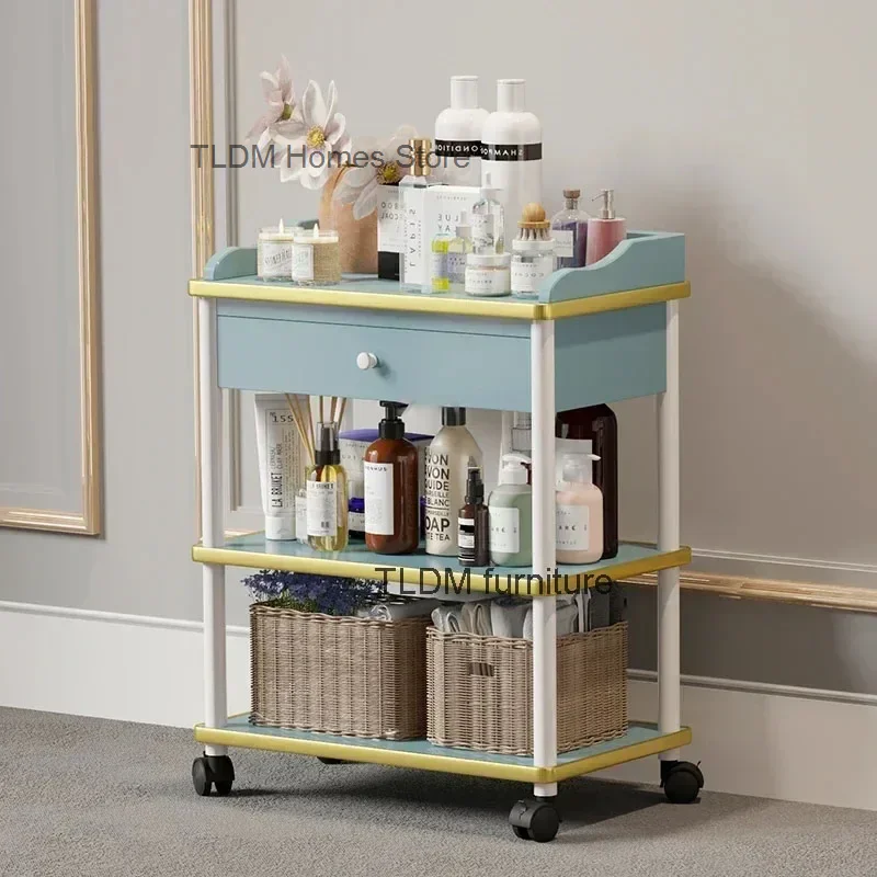 Nordic Household Manicure Store Salon Trolleys Light Luxury Commercial Furniture Tool Carts Modern Minimalist Storage Trolley