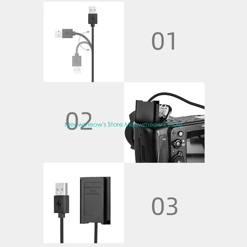 ZV1 AS100V 카메라 전원 용 W91A USB 더미 배터리 어댑터