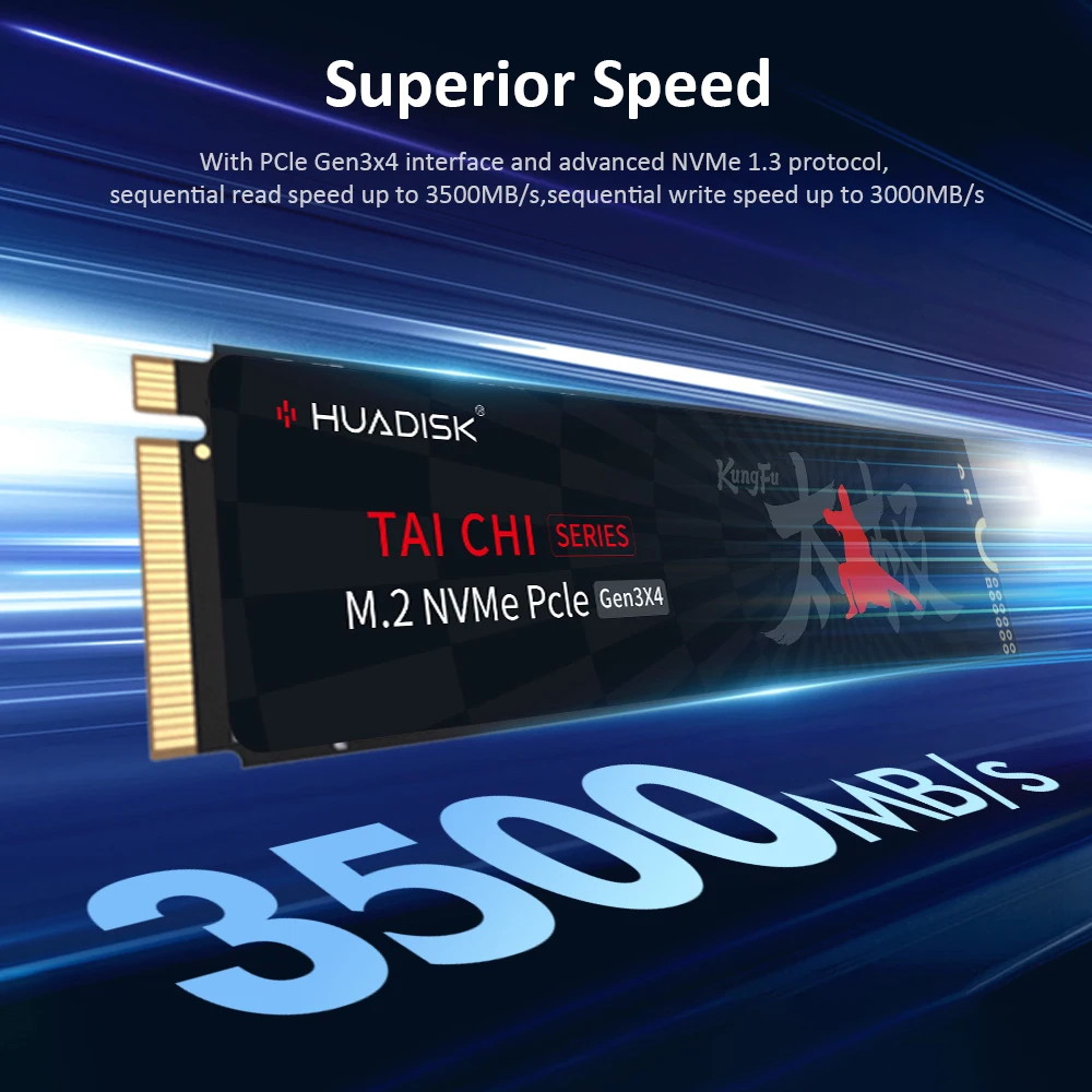 HUADISK Solid Disk M2 PCIE3.0 NVME SSD 3500MB/S 128GB 256GB 512GB