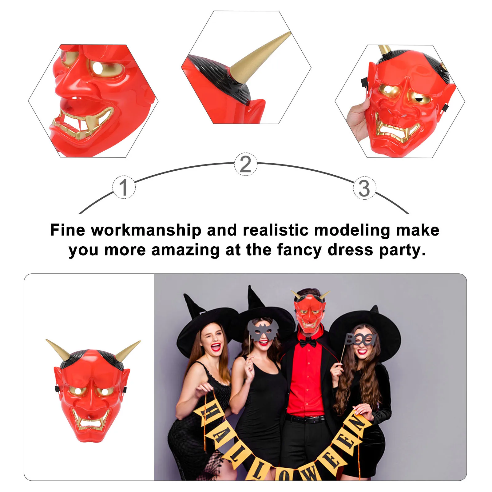 

2pcs Mask Masks For Halloween Red Scary Halloween Masks For Cosplay Party Mask Decor Horror Costume Accessories Play