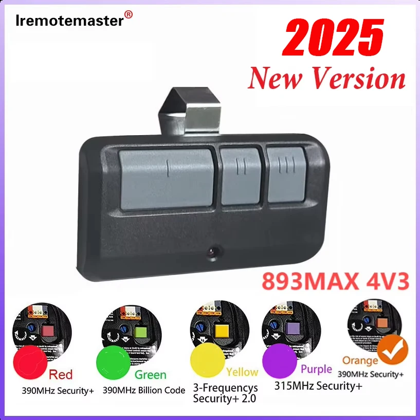 New 893MAX4v3 893LM 891LM 371LM 372LM 373LM 971LM 973LM 81LM 83LM 91LM 92LM Remote Control Garage Door Opener Include Visor Clip