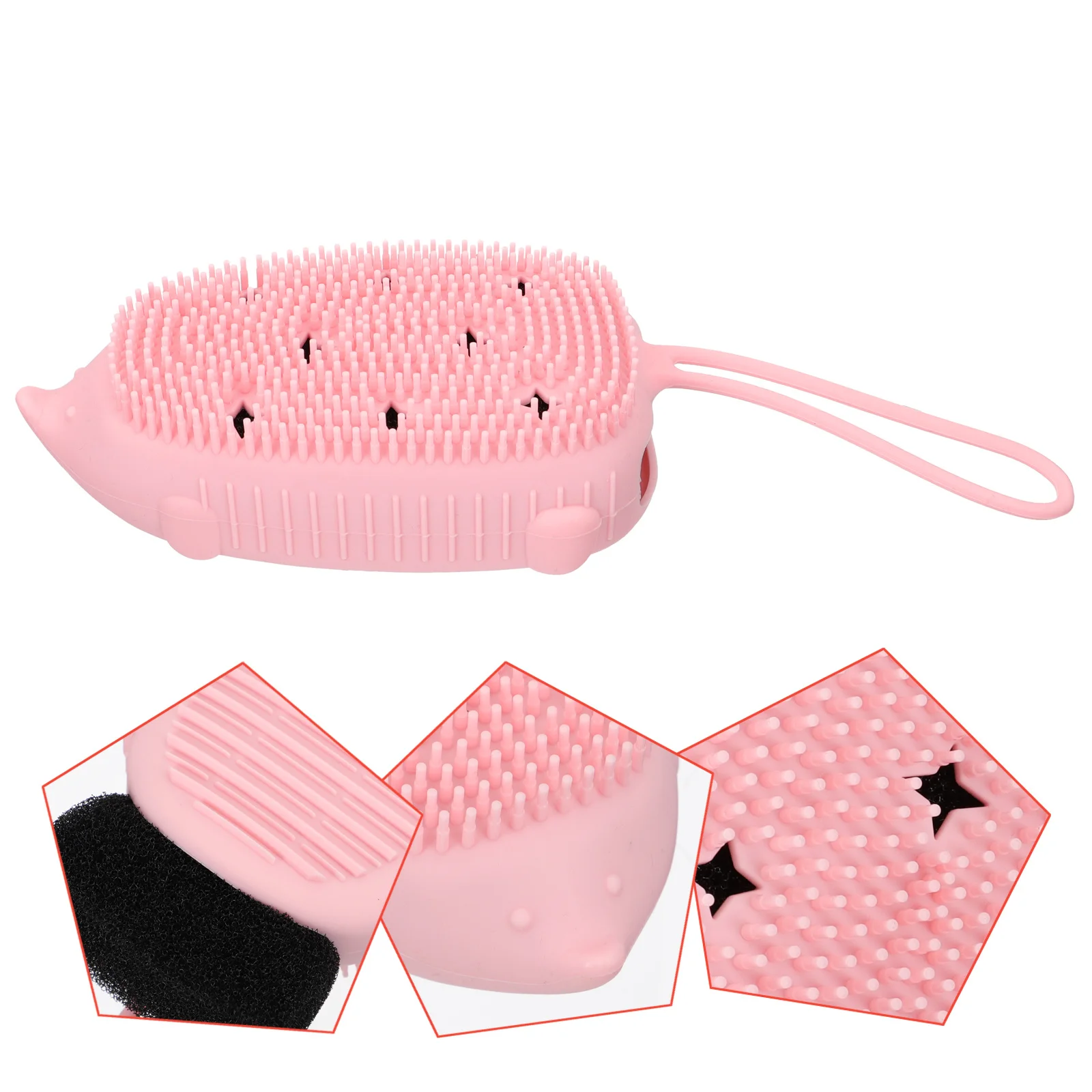 1Pcs Silicone Bath Brush Food Grade Double-Sided Body Skin Massage Shower Scrubber Cleaning Tool Silicone Brush