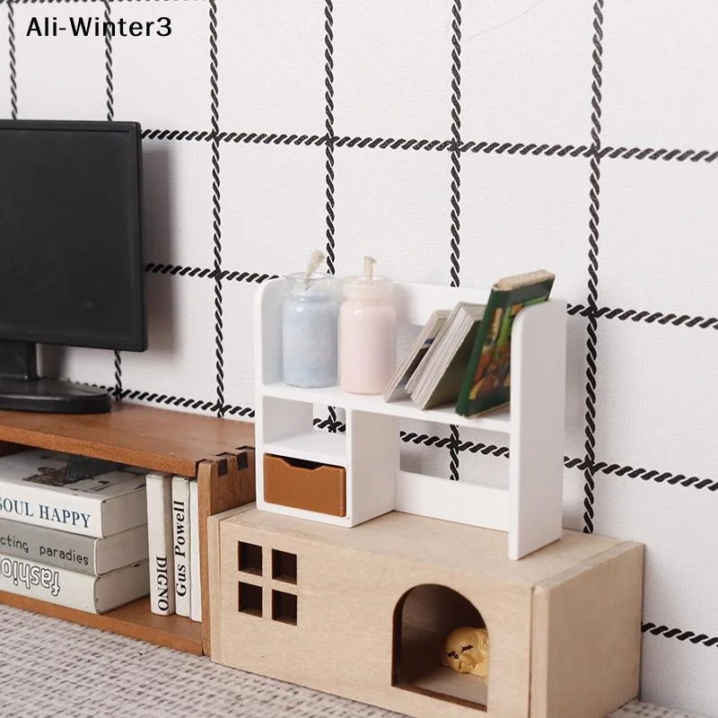 ชั้นวางของจิ๋วสำหรับบ้านตุ๊กตา ขนาด 1:12 จำนวน 1 ชิ้น อุปกรณ์ตกแต่งบ้านตุ๊กตา ของเล่นจำลอง