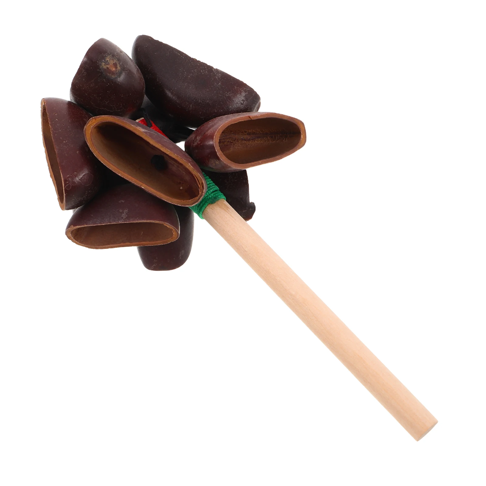 Brinquedos da criança casca de frutas anel de mão infantil instrumentos musicais festival chocalho percussão bebê luz marrom criança