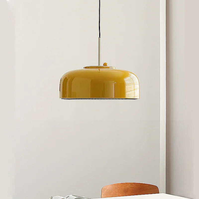 

Denmark Rotundity Baking Paint Wrought Iron LED Luster Pendant Lights Moden Living Room Bedroom Restaurant Kitchen Hanging Lamps