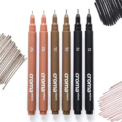 0.1/0.03/0.05/0.5/1mm Pigment Fineliner Pens Waterproof Hook Liner Sketch Markers Manga Drawing Writing Brush Black Needle Pen