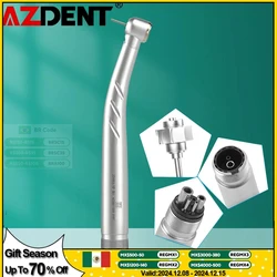 2/4 Holes Azdent Dental LED High Speed Handpiece E-generator Integrated Standard Head Push Button 3 Water Spray JD008A-SP