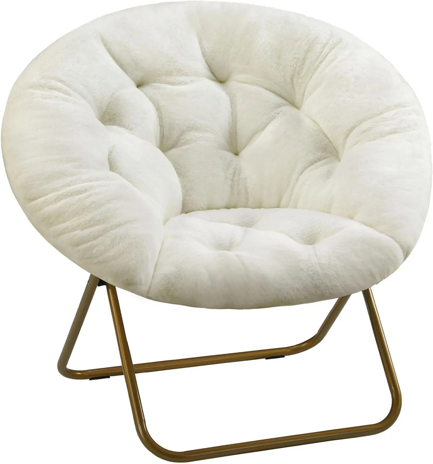 

Comfy Saucer Chair, Faux Fur Lounge Seasting XL Circle Chair for Bedroom, Dorm & Gaming, Foldable Fashion Accent Seat