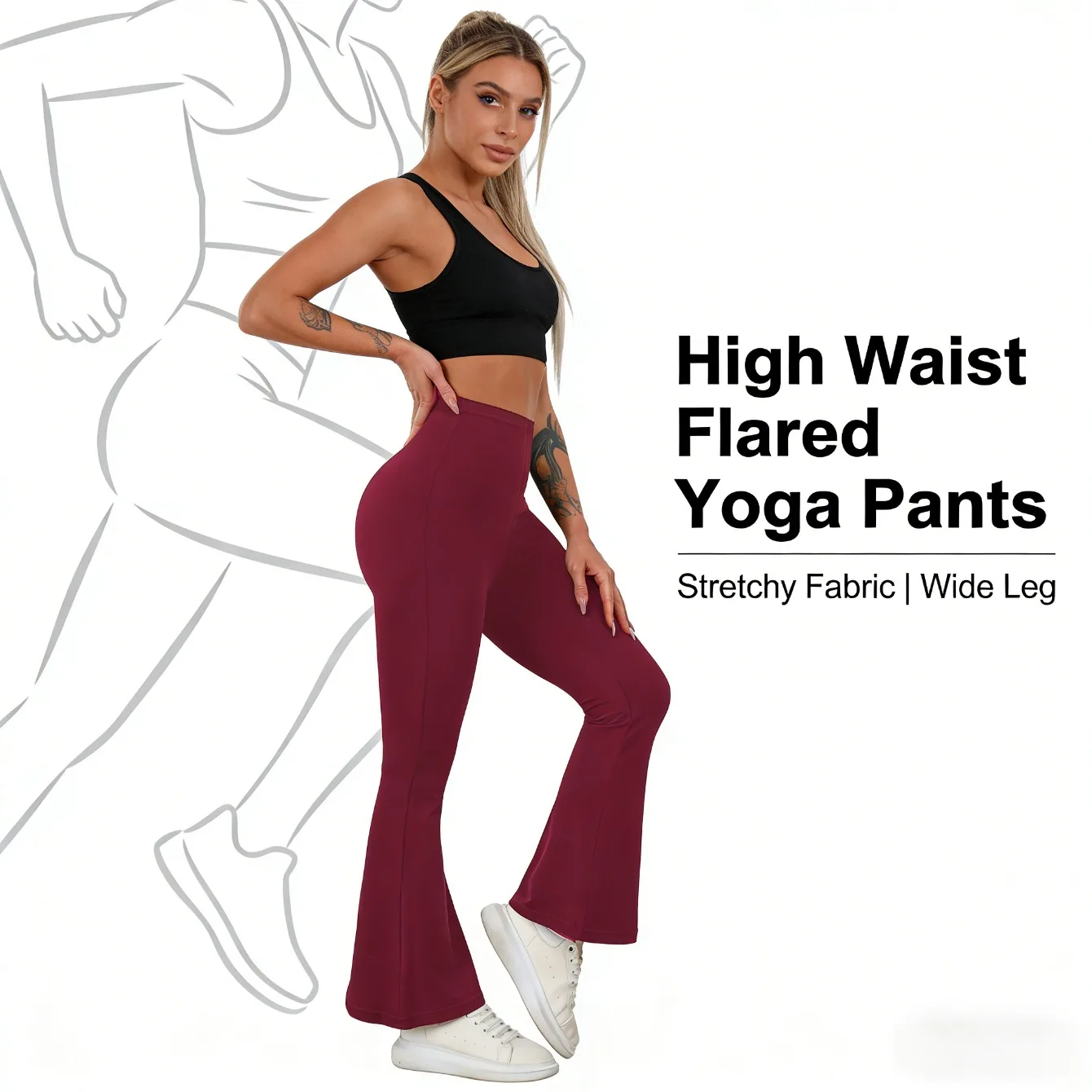 

Повседневные расклешенные брюки для йоги с контролем живота и подтяжкой бедер, зимний домашний легкий спортивный дизайн