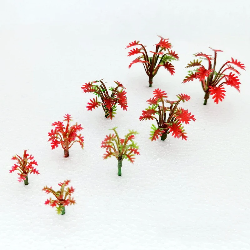 2CM-3.5CM Miniature Flower Grass Model ABS Plant Diy Material For Making Railway Building Sand Table Layout Diorama Kits 100Pcs