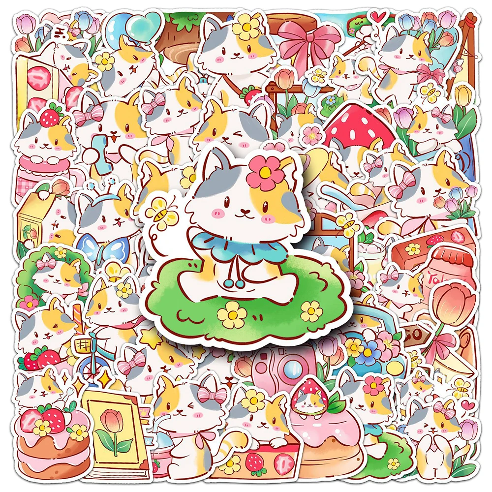 

10/30/50pcs Aesthetic Cute Cats Stickers Kawaii Animal Cartoon Graffiti Vinyl Sticker Decal DIY Skateboard Helmet Luggage Fridge