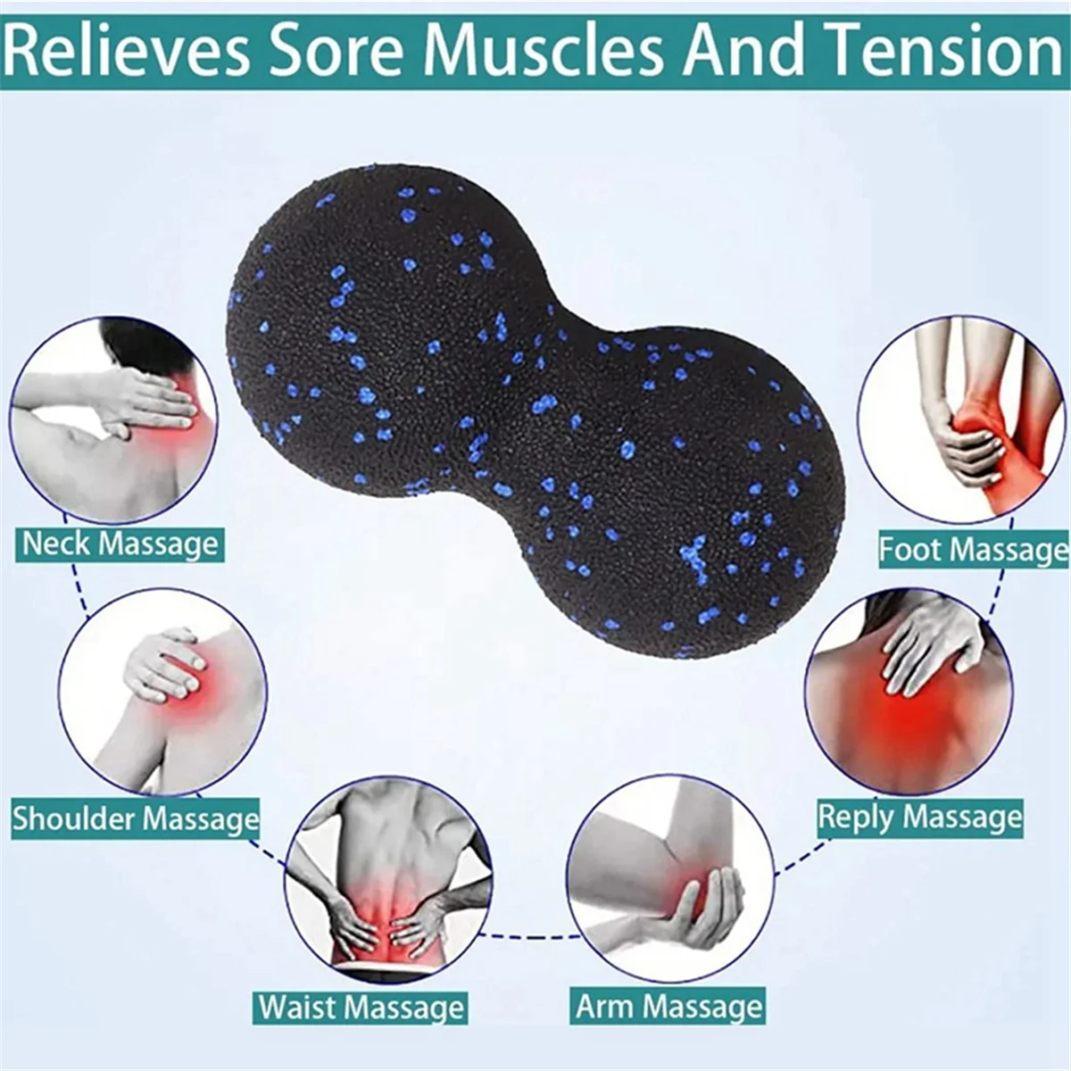 ABLK-Juego de bolas de maní para masaje con rodillo de Yoga, columna de espuma de Fitness EPP para el dolor de espalda, estiramiento de tejido profundo, relajación muscular, 3 uds.