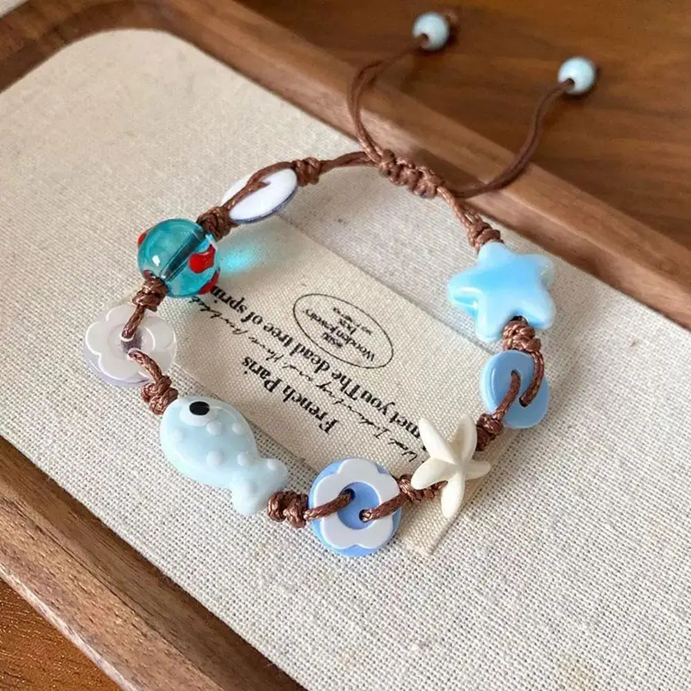 Colorful Dopamine Fish Beaded Bracelet For Women Apple Paradise Creativity Styling Decoration Accessories For Girls Gift