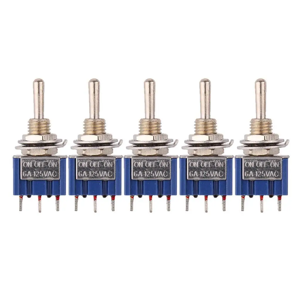 Blue Metal on Off Toggle Switch Lighted Mini Waterproof Small 220V Switch for Electrical Projects