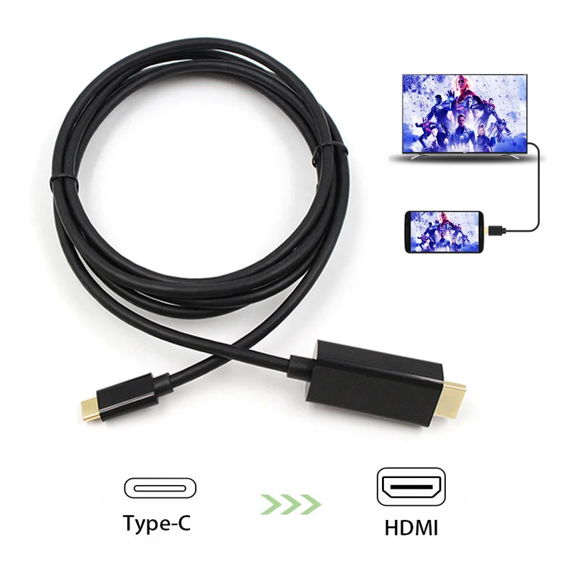 USB C to HDMI 4K Cable Adapter Type c Video Converter USB 3.1 to HDMI 1.8M Support Thunderbolt for huawei mate 20 macBook pro