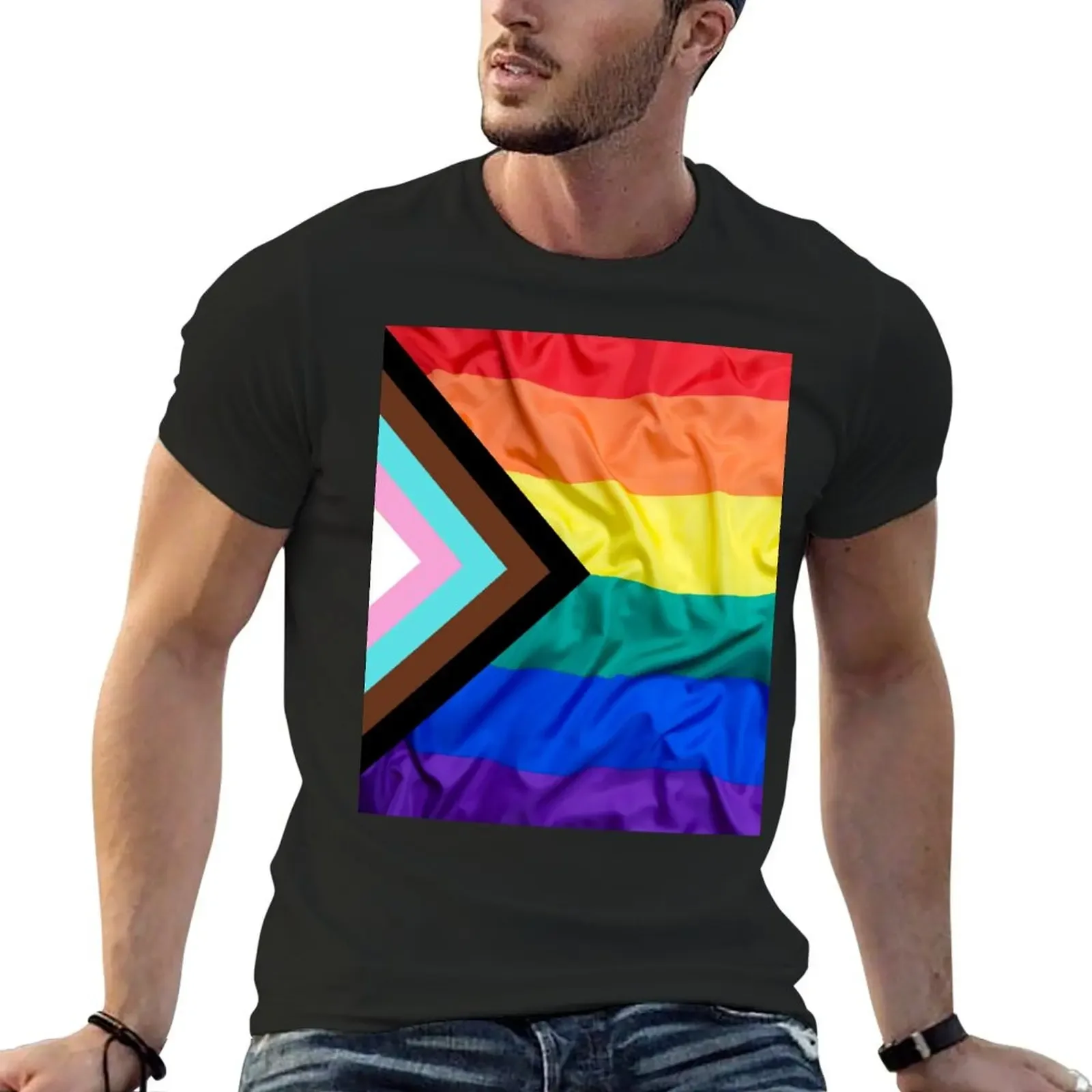 

PROGRESS PRIDE FLAG LGBT NEW PRIDE FLAG RAINBOW EQUALITY T-Shirt shirts graphic tees basketball graphic tees clothing for men