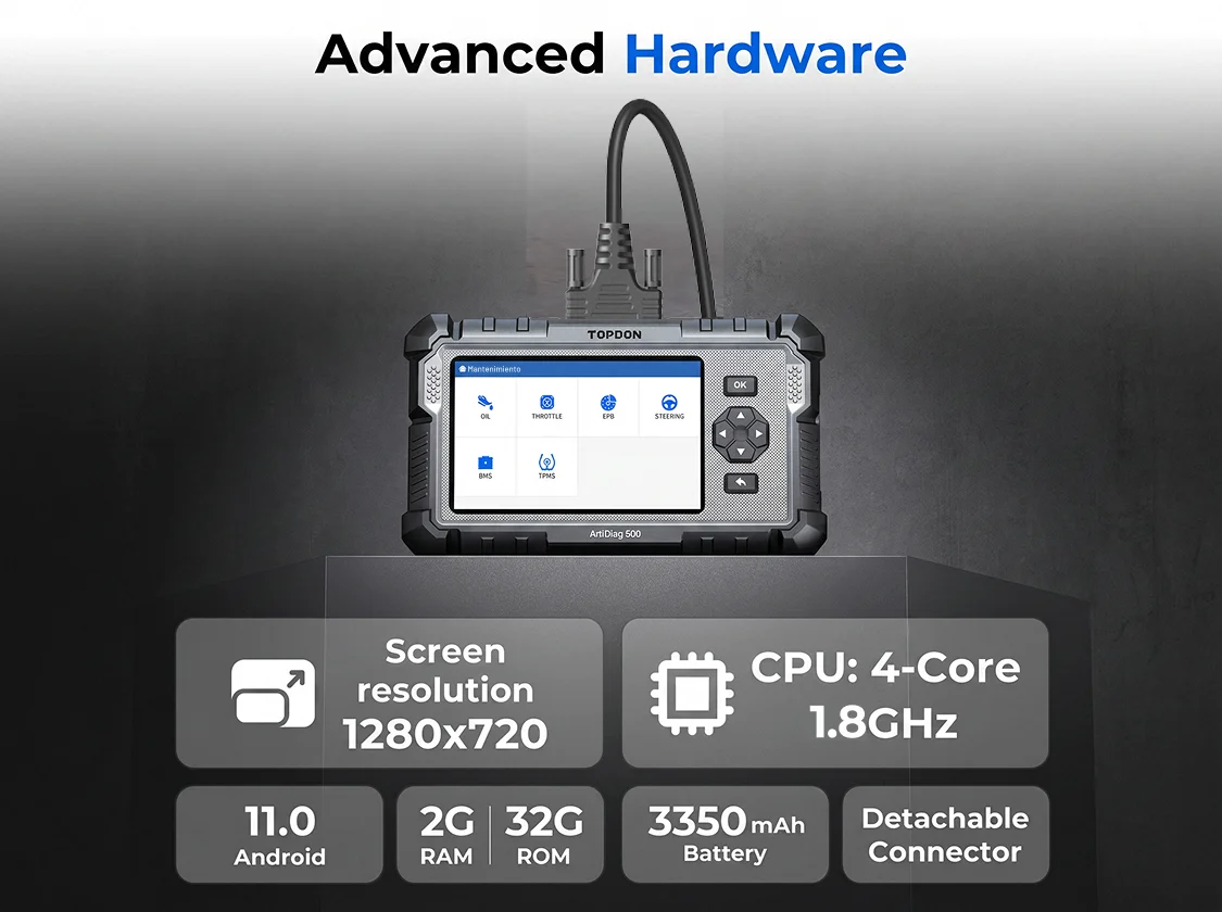 TOPDON ArtiDiag500 Car Diagnostic Tools OBD2 Scanner Engine/ABS/SRS/Transmission Automotive Tool OBD2 Code Reader Free Update
