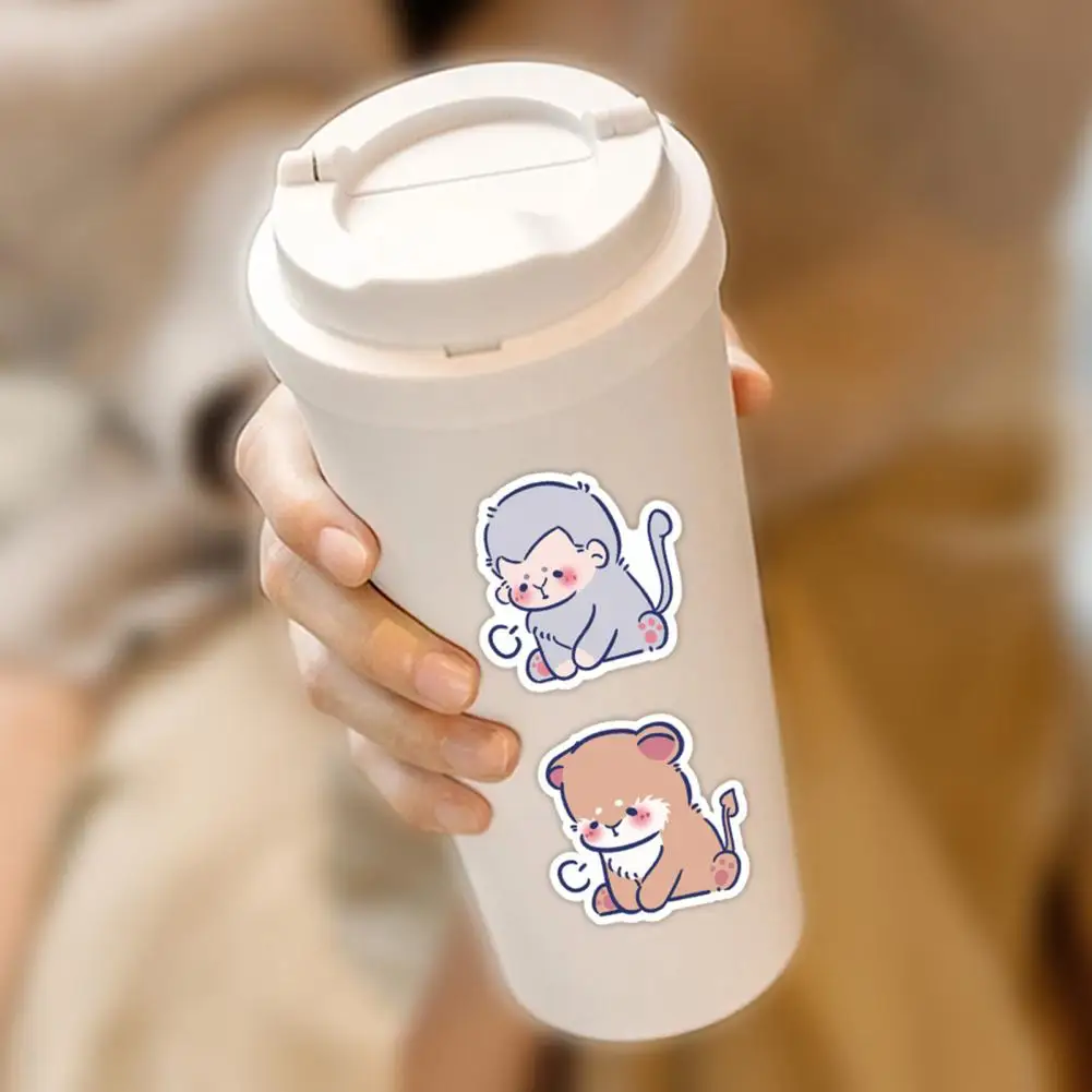 Anti-fade 60Pcs Fashion Animal Pattern Water Cup Laptop Graffiti Sticker Bright Color Panda Sticker Clear Printing   Home Decor