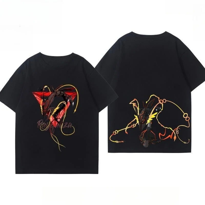 

Bandai Genuine Authorized High Quality Pokémon Sky Lord Pokémon Printed T-Shirt Men's and Women's Tops Short Sleeves