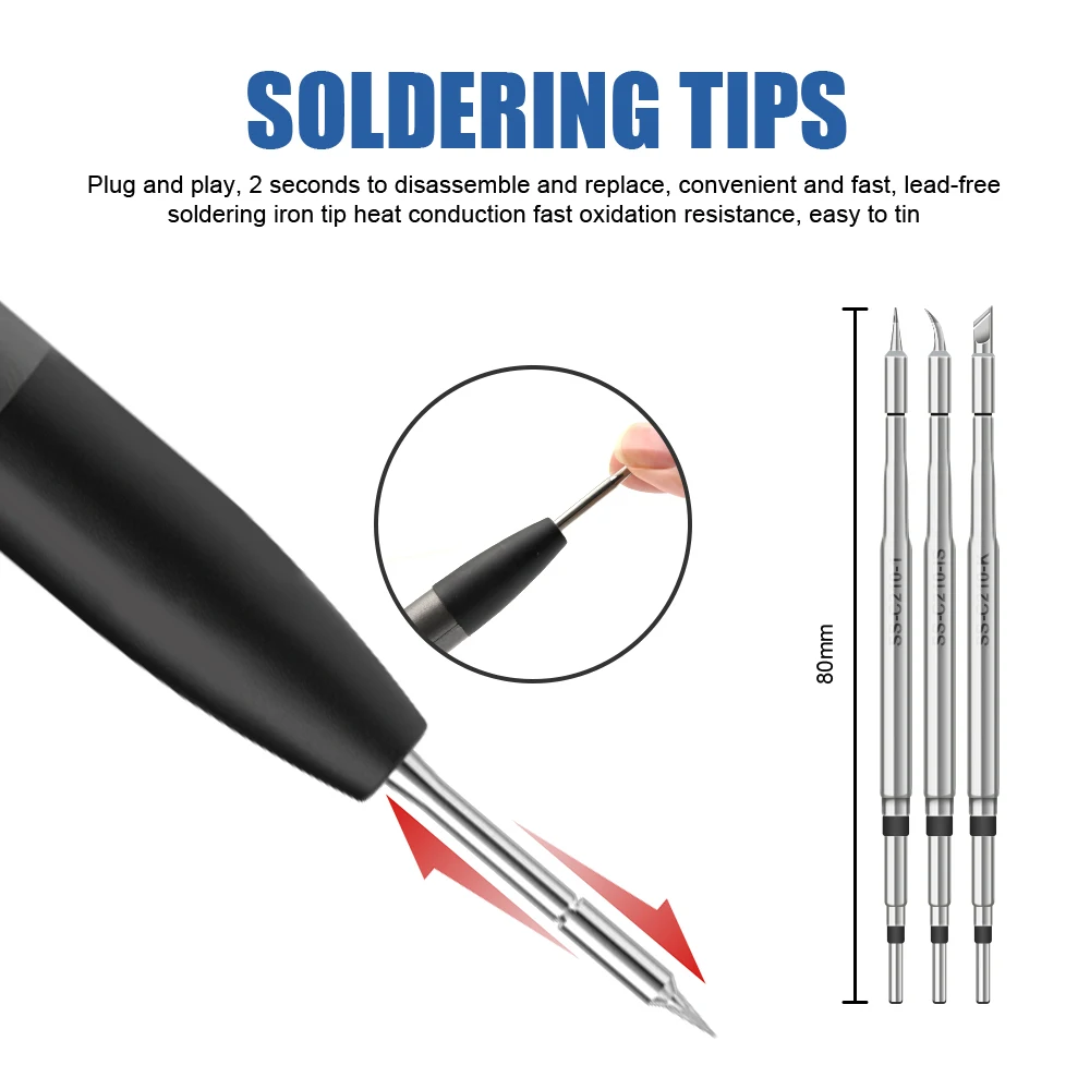 JCD S210 Soldering Iron 110W High Power Smart Portable Adjustable Universal For C210 Series T210 Soldering Iron Tips Repair Tool