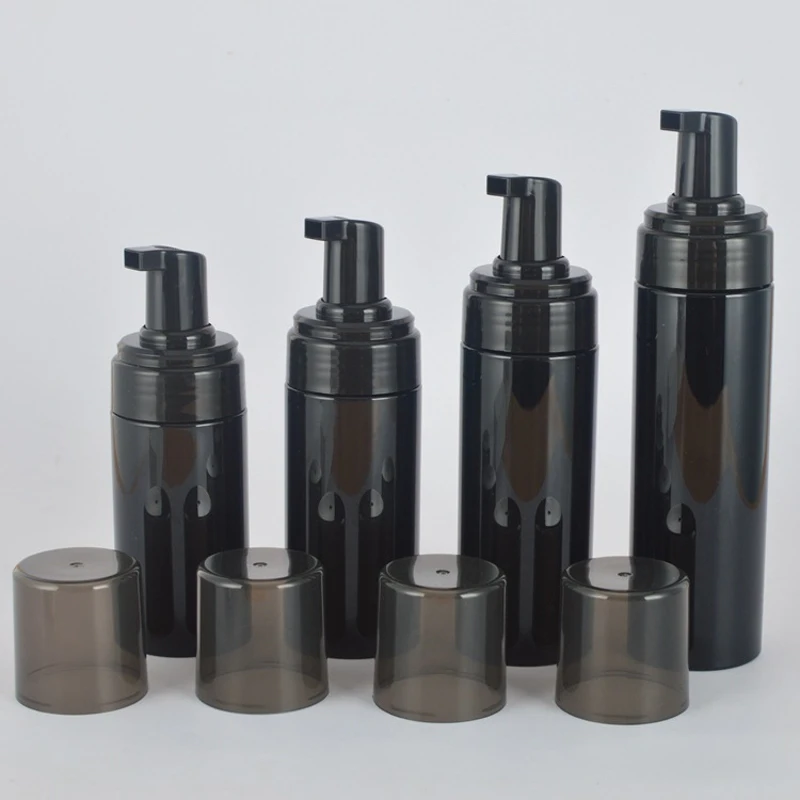 قطعتان من مضخة الصابون الرغوية السوداء، زجاجة فارغة قابلة لإعادة الملء، زجاجة توزيع رغوة بلاستيكية محمولة، 100 مل 120 مل 150 مل 200 مل 250 مل