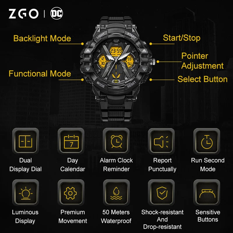 Batman Watches Sports Waterproof Smart Mechanical Watch DC Original Hero Superman Electronic Watch Student Boy Man Birthday Gift