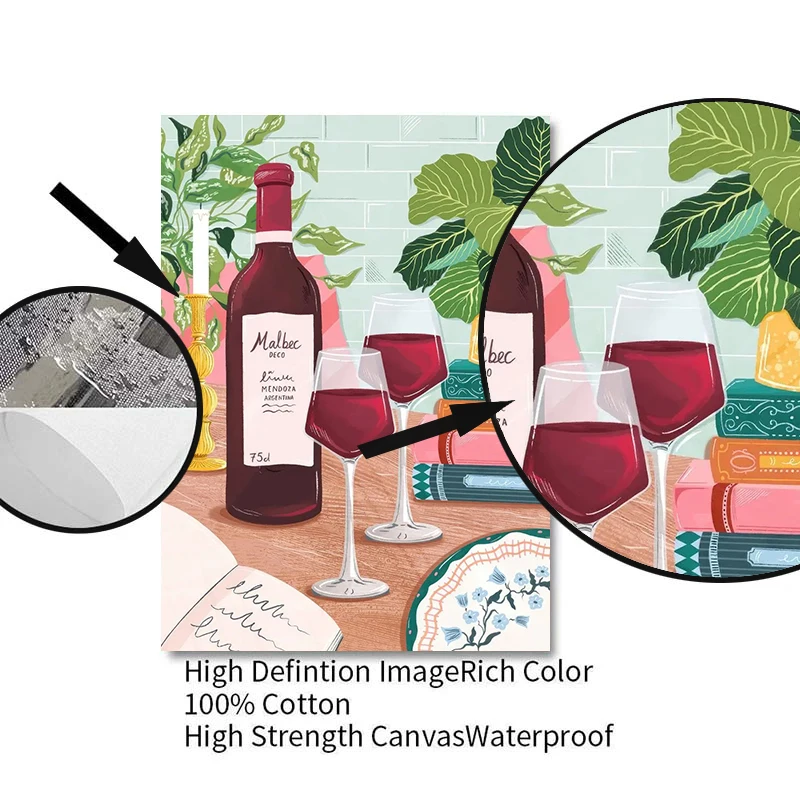 كوكتيل الفاكهة الليمون الغذاء قماش اللوحة الاسكندنافية بسيطة الجدار ملصق فني وطباعة غرفة المعيشة المنزلي المطبخ الديكور #6