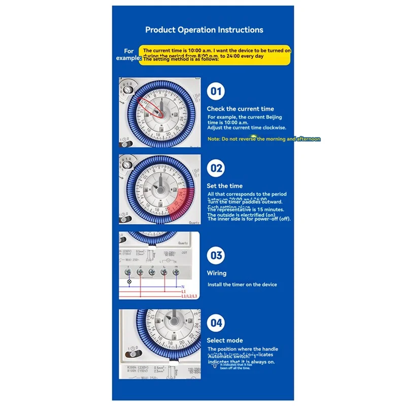 ABUI-Industrial Time Control Switch 24-Stunden AC110-230V CNC Sul181d Track Installation Mechanical Timer Time Relay