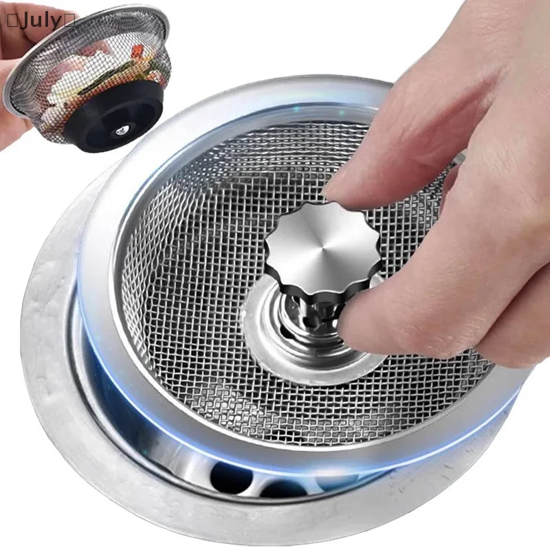 1Pcs Stainless Steel Kitchen Sink Filter Mesh Bathroom Floor Drains Catcher Sink Sewer Strainers Waste Drain Hole Filter